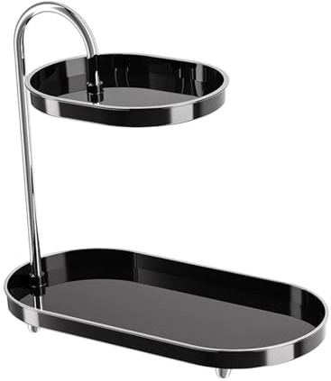 Guangcailun Organizador de baño Elegante de 2 Niveles, Estante Multifuncional para tocador con Torre Almacenamiento Maquillaje y Expositor Joyas Decorativo, Torre Almacenamiento Maquillaje,