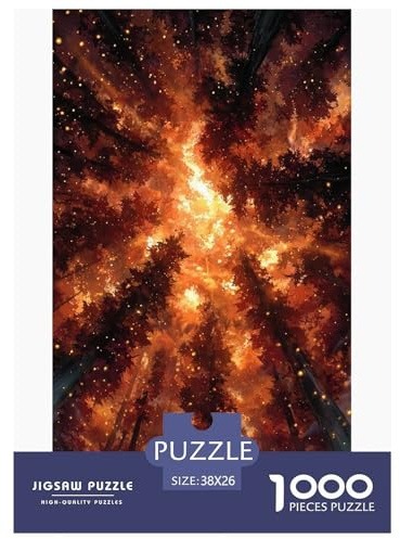 Fiery Forêt Enchantée Puzzles 1000 Pièces Jeu De Défi Jouet Adultes Et Plus De 12 Ans Jeu De Puzzle Défi Éducatif Entraînement Mental Cadeau Décoration Maison 38x26cm/1000pcs