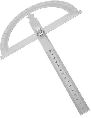 Aumotop Vinkelsökare Av Rostfritt Stål Gradskiva Linjal för Enkel Mätning, 15 Cm Goniometer för Träbearbetning och Teknik (150 * 200 mm)