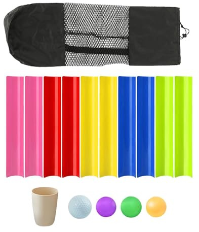 QUXVUIS Pipeline Sets: Golfbälle mit Aufbewahrungstasche – Teambuilding Spiele für Erwachsene im Freien zum Lernen und zur Zusammenarbeit, 50cm