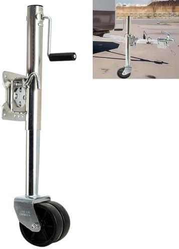 LALABU Anhänger Stützrad, Stützrad 680KG für Anhänger, 630-884mm Höhenverstellbar, Wohnwagen & Pferdeanhänger für Trailer und PKW Anhänger