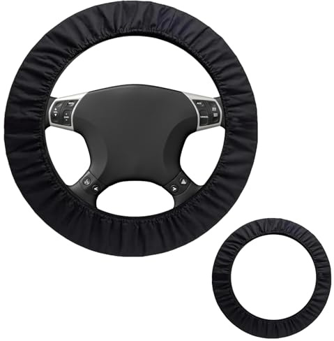 Lenkradbezug, Auto Lenkradabdeckung Universal, Schwarze Oxford Stoff Lenkradhülle, Anti Rutsch Lenkradschoner, Atmungsaktiv, Schützt vor Kratzern, für Autolenker
