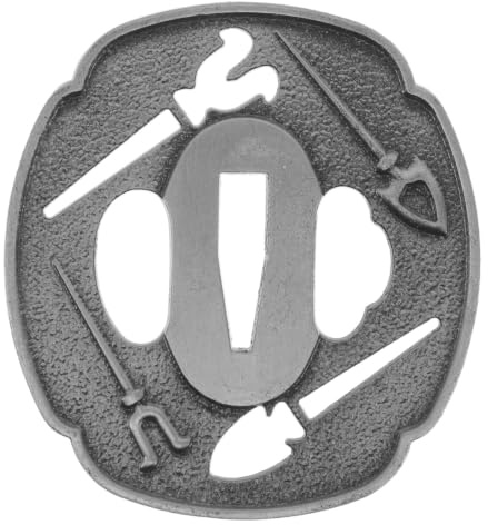 Zerodeko Tsuba de Repuesto para Espada Japonesa: Oriental para Espada iaito o, tsuba de coleccionista con dragón Grabado, Regalo para Artes Marciales japonesas. Agujero de 2,6 x 0,7 cm.