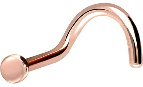 PIERCINGLINE Nasenpiercing aus Chirurgenstahl mit Platte - Spiral Nasenstecker in 4 Farben