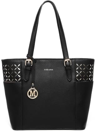Miss Lulu Tasche Damen Shopper handtasche Elegantes Schultertaschen Laser-Gravur Große Henkeltasche mit verstellbarem Schulterriemen