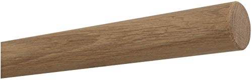 TIBU Eiche Holz unbehandelt Handlauf Geländer 30-500cm Wandhandlauf Wand Treppe ohne Halter, Länge 2000 mm 200 cm 2,0 m und Enden gefast