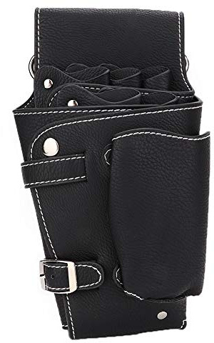 Scheren Taillentasche, Friseur Scherentasche mit Taillen Schultergurt Scheren Tasche, PU Leder Friseur Gürteltasche, Bauchtasche für Haarwerkzeug Kamm Aufbewahrung Friseur Scherenhalter