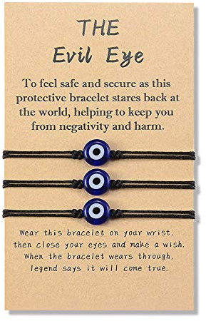 YELUWA 3Pcs Black Evil Eye Bracelet for Women Men Good Luck Jewelry Nazar Kabbalah Protection Couple Friendship Family Ojo Turco Strings Lucky Charm Gifts for Birthday