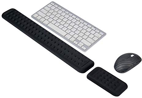 Yizhet Handgelenkauflage Set für Tastatur und Maus Handballenauflage mit Ergonomische Memory Schaum Bequeme Handauflage Anti-Sehnenscheidenprobleme für Computer, Laptop und Notebook (Schwarz)