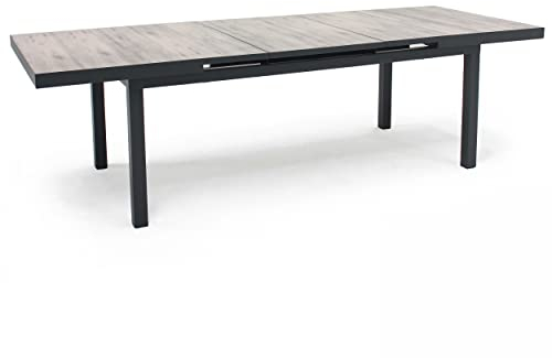 Oviala Ausziehbarer Tisch aus Aluminium und Keramik, 8 bis 12 Sitzplätze – Tivoli