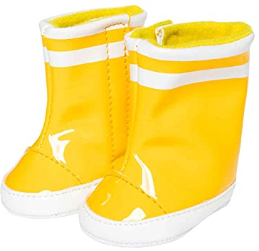 Heless 140 - Gummistiefel für Puppen, in Gelb, Größe 38 - 45 cm, für trockene Puppenfüße bei Regenwetter und Trendsetter in der Puppenmodewelt