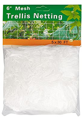 Garden Trellis Netting Climbing Plants Support Netting Heavy-Duty Polyester Climbing Vine Net Mesh Grow Tent for Vegetable Clematis Cucumber Grapes Tomatoes Flower Vine Plant 5X30FT/10X30FT