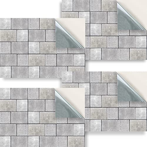Stick & Go Repositionable Self Adhesive Dolls House Wallpaper 1:24 Scale (Set of 4 Sheets) - Old Paving Slabs - No. 209