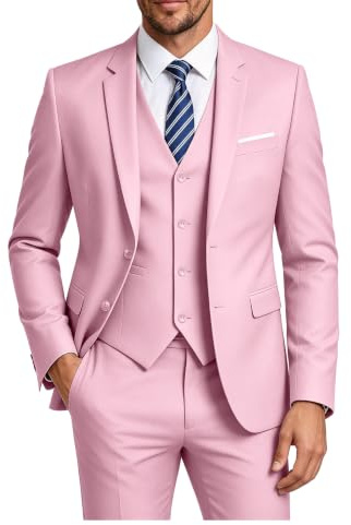 Diaryan Mens 3 Piece Set Slim Fit Wedding Suit Groomsmen Prom Tuxedo Business Formal Casual Bridal Suit Jacket Pants