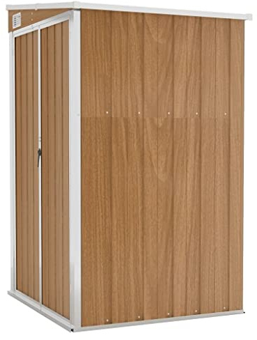 vidaXL Anbauschuppen Braun 118x100x178 cm Verzinkter Stahl