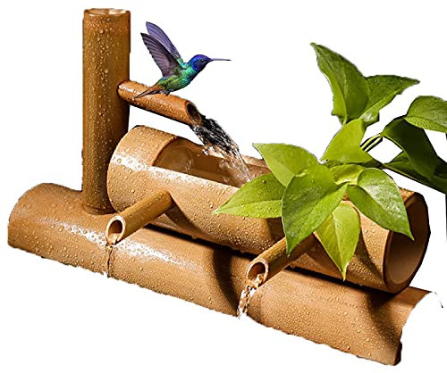 WaterPump Bamboo Water Fountain With Water Pump WaterSpout Indoor Outdoor Flowing Zen Garden,75cm (65cm) Decoration