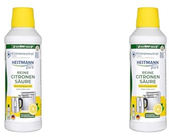 HEITMANN pure Reine Citronensäure: Ökologischer Bio-Entkalker, Reinigung für Küche & Bad, flüssig, 1x 500 ml (Packung mit 2)