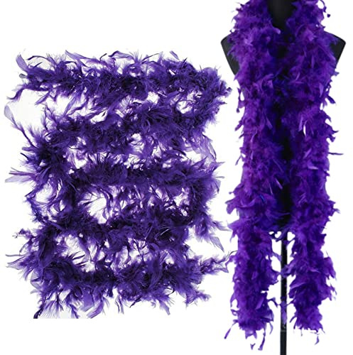 kupan Lila Federboa – 2 Meter Lange Federboa Für Frauen Zum Basteln, Flauschige Federboa, DIY-Kostümzubehör Für Mädchen, Weihnachten, Karneval, Tanzen, Hochzeitsfeier