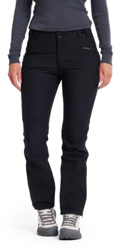 RevolutionRace Dam Silence Proshell 3L Pants, Vattentäta och Slitstarka Regnbyxor för alla Utomhusaktiviteter, Black/Anthracite 3.0, XS