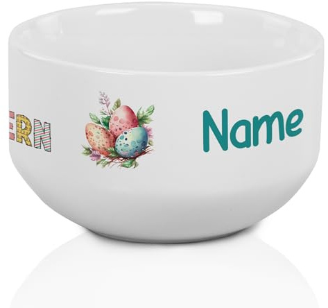 GRAZDesign Müslischale Frohe Ostern personalisiert Geschenk für Kinder und Erwachsene, Osterfrühstück mit Schale aus Keramik