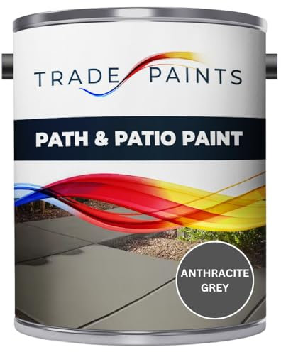 Path & Patio Floor Paint - 5 Litre - Ideal For Stone & Concrete - Smooth Attractive Finish - Use On Garden Patio & Pathway Flags - UV Resistant - Easy To Apply (Anthracite Grey)