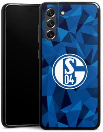 DeinDesign Slim Case extra dünn kompatibel mit Samsung Galaxy S21 FE 5G Silikon Handyhülle schwarz Hülle FC Schalke 04 Muster Camouflage