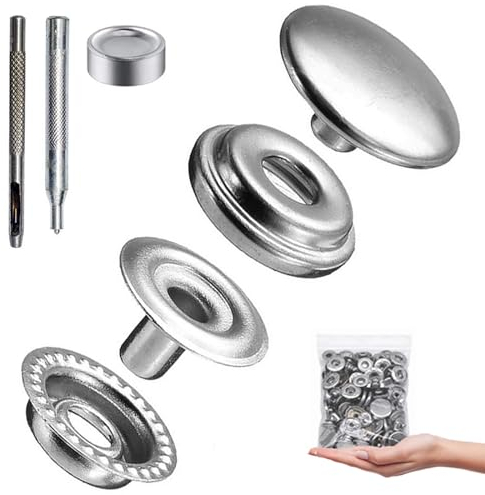 50pcs 15mm Druckknöpfe Druckknopf Mit Installationswerkzeugen, Persenning Knöpfe, Jersey Druckknöpfe Metall Für Leder Jacken Jeans Handtaschen, Nähzubehör
