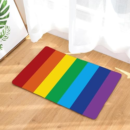 JGGXHM Bunter Regenbogen-Druck, rutschfeste Badezimmermatte, Bodenteppich, Teppich, Schlafzimmer, Küchenteppich, Willkommensmatte für den Eingangsbereich, Dekoration, 120 x 170 cm