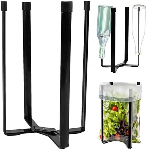 katmerio Flaschen AbtropfstäNder, Flaschenhalter, Klappbar Metall Abtropfgestell Flaschen, Flaschenhalter Babyflaschen Trockenständer für 4 unterschiedlich große Tassen - Schwarz