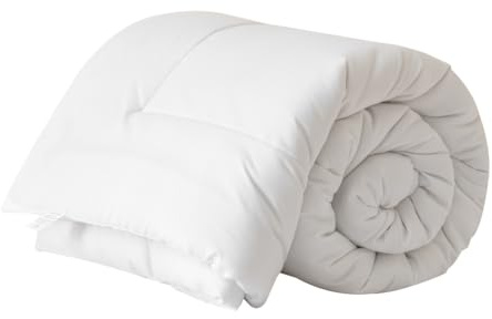 Good Nite Enkelt påslakanset 15tog vintervärme täcke enkel mjuk polyester ihålig fiber vita sängkläder med hörnband maskintvättbar (vit 15 tog, 130 x 150 cm)