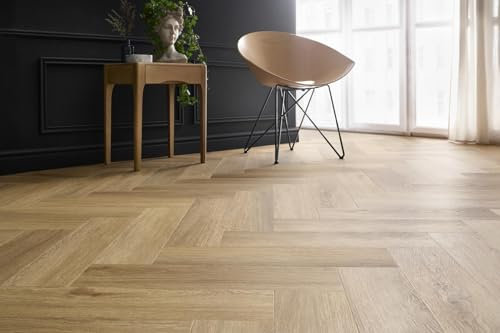 Eleganter Vinyl Fischgrätboden Bourbon Eiche – 5mm Klick-Vinyl, wasserdicht, kratzfest, ideal für Fußbodenheizung, 1,4 m² pro Paket, 20 Jahre Garantie