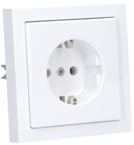 Busch-Jaeger future® linear Komplett-Set: 20 EUC-84 SCHUKO Schutzkontakt-Steckdose + 1721-84K Abdeckrahmen 1-fach, studioweiß