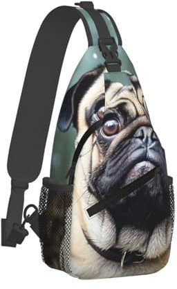 QVUEagriSJ Schultertasche für Herren und Damen, Crossbody-Rucksack, Golden Retriever Dog1, Crossbody-Tasche, Brusttasche für Reisen, Sport, Lustiger Mops, Einheitsgröße, Sling-Rucksäcke