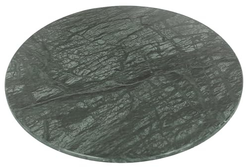 Argon Tableware Rundes Schneidebrett aus Marmor - 30cm - Grün - 1x rutschfest Küche Käse Brot Fleisch Schneiden Portion Schalter Spitze Schutz