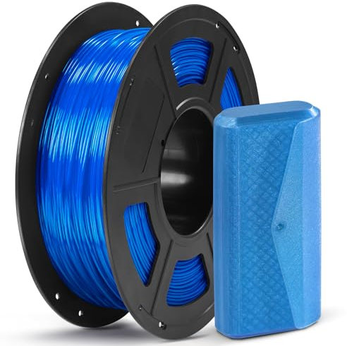 ANYCUBIC TPU Filament 1,75 mm, 95A TPU 3D Drucker Filament, Flexibel und weich, unterstützt Hohe Geschwindigkeit, Intelligente Identifikation, Maßgenauigkeit +/- 0,03, 1KG Transparentes Blau