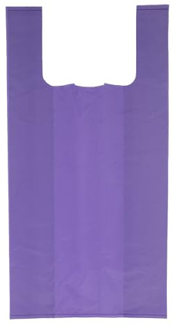 55 Sacs Plastiques Réutilisables à Bretelles 42x53 cm en Plastique Violet 50 microns Sacs de Course Conformes à la Législation