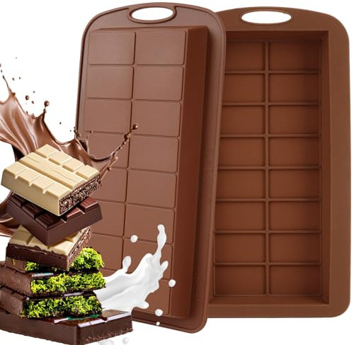 Seefly Moldes de Silicona Chocolate, 2 Piezas Silicona para Mold Chocolate Dubai, con 16 Cavidades, extra Profundo molde para DIY chocolate praliné dulces
