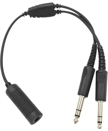WODASEN Military U-174 Helicopter Headset Plug to GA Dual Plugs General Aviation Headsets Adapter U174/U TP-120 to Twin PJ-068 PJ-055 Fixed-Wing Airplane Connector Pilot Extension Cable Converter Cord