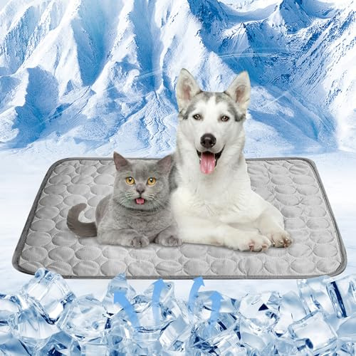 Anluomania Kühlmatte für Hunde, Kühlmatte Hunde 55x70cm, Selbstkühlende Hundematte Waschbar, Verschleißfest Kühldecke Katzen, Kühldecke für Drinnen, Draußen und Auto