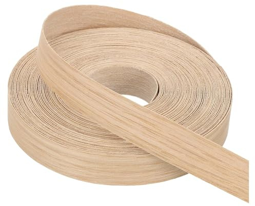 PATIKIL 22mm White Oak Edge Banding,15m Wood Veneer Tape Pre-glued Flexible Plywood Edge Banding with Hot Melt Adhesive for Furniture Restoration(50 ft) | Flexible Plywood Edge Banding,with Hot Melt Adhesive,for Furniture Restoration,50 ft