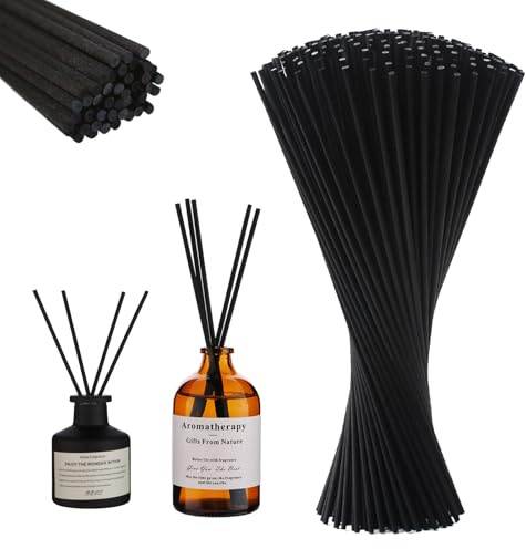 Hugwish 100pcs Long Reed Diffuser Sticks 50cm X4.0mm, Large Black Reed Diffuser For Scented Oil Diffuser, Diffuser Sticks 50cm, Fragrance Sticks For Home,Office (50cmx4mm)