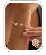 Finrezio Armband Damen Silber 925 Armbänder Silber/Gold Schmuck Damen | Geschichtet Einstellbar Armband Wasserfest Schmuck Damen Geschenk für Frauen Weihnachten Muttertag Geburtstage