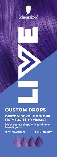 Schwarzkopf LIVE Colour Custom Drops Orchid Purple, Temporary Hair Dye Drops for Customised Colour Intensity, Purple Hair Dye