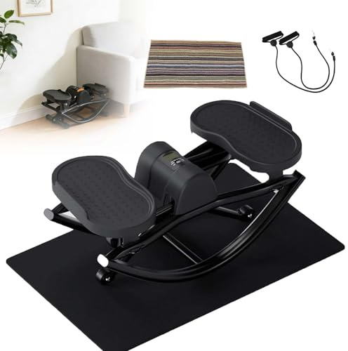 LYNNEYING Stepper Laterale A Dondolo, Tonifica Gambe, Glutei E Addominali, Macchina Da Allenamento A Dondolo, Per Donne, Uomini, Casa, Dorm, Ufficio, Palestra(Black)