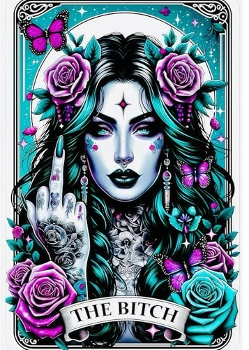 Vesavifaka Diamond Painting Set, 5D DIY Diamond Painting Erwachsene, Tarotkarte Gothische Königin, Full Drill Strassstein Diamant Painting Bilder, Wanddekoration für Zuhause 30×40cm