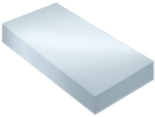 tectake® Polycarbonat Doppelstegplatten, 14x Platte, UV-beständige Kunststoffpaneele, Stegplatten Kunststoffplatte Gewächshaus, Terrassenüberdachung, Frühbeetaufsatz - 121 x 60,5 x 0,4 cm