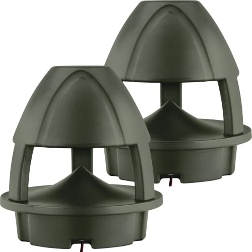 Pronomic HLS-560BT GR 360° Bluetooth-utomhushögtalare, grön, set om 2 | Två aktiva boxar, Bluetooth upp till 20 m vardera 30 W RMS, IP56, 360° x 40°, 230 V, grön