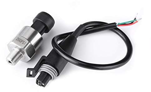Sensore Pressione, Akozon Trasduttore di Pressione NPT 1/8 DC 5V Filettatura in Acciaio Inossidabile per Olio Combustibile Aria Acqua(200PSI)