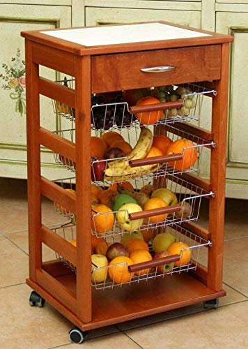 LIBEROSHOPPING.EU - LA Tua CASA in Un Click Carrello Cucina Portafrutta con Cassetto Portaoggetti (Ciliegio)