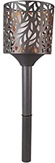 Luxform Lighting Battery Powered Charcoal Grey Metal Cylinder Flame Candle Torch with Remote Control and Timer